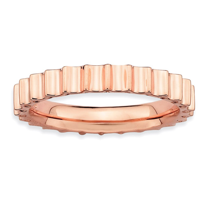 Sterling Silver Stackable Expressions Pink Plated Ring (Size 7 Only)