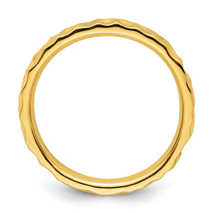 Sterling Silver Stackable Expressions Gold Plated Ring