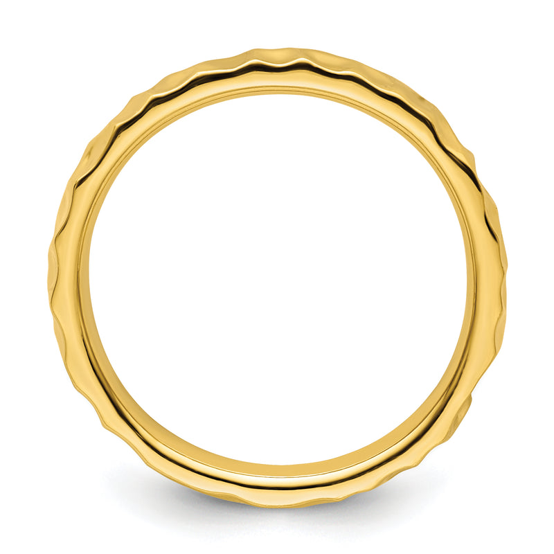 Sterling Silver Stackable Expressions Gold Plated Ring