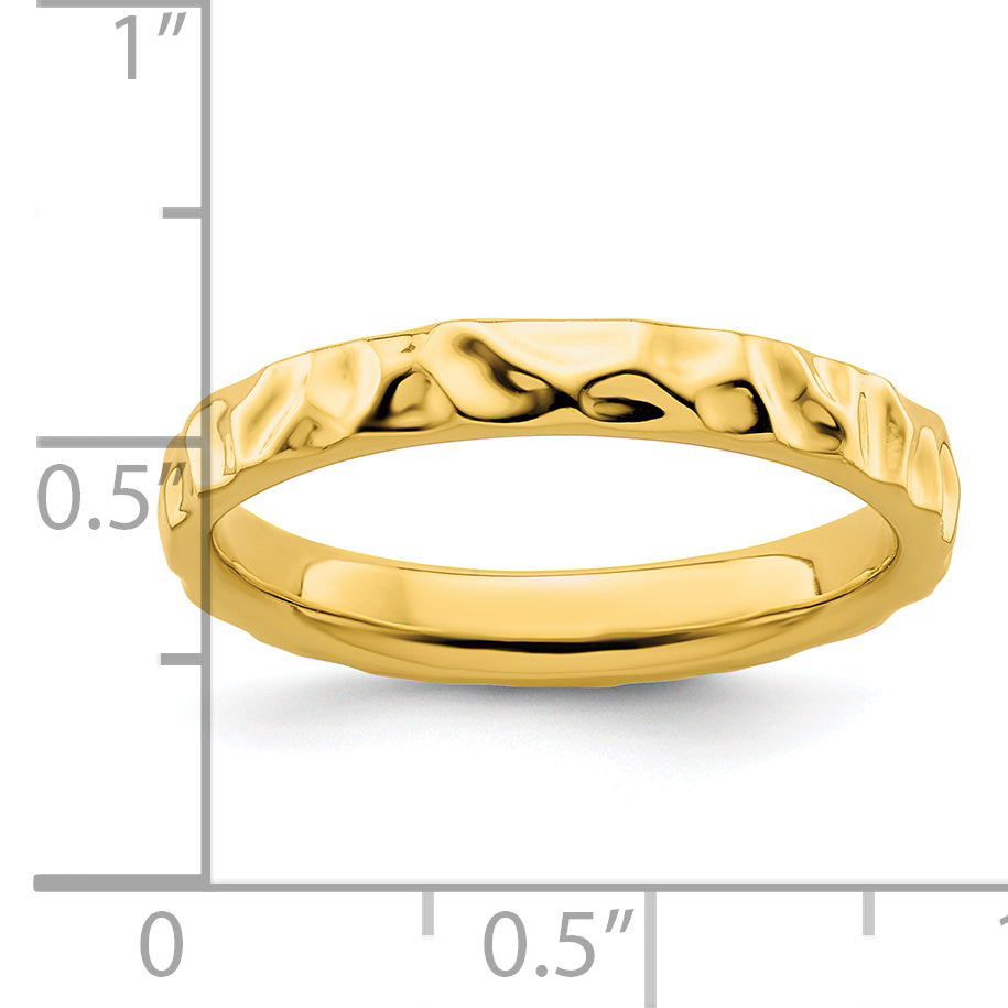Sterling Silver Stackable Expressions Gold Plated Ring