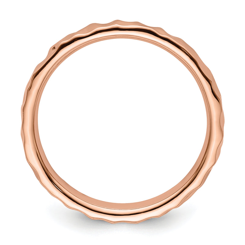 Sterling Silver Stackable Expressions Pink Plated Ring