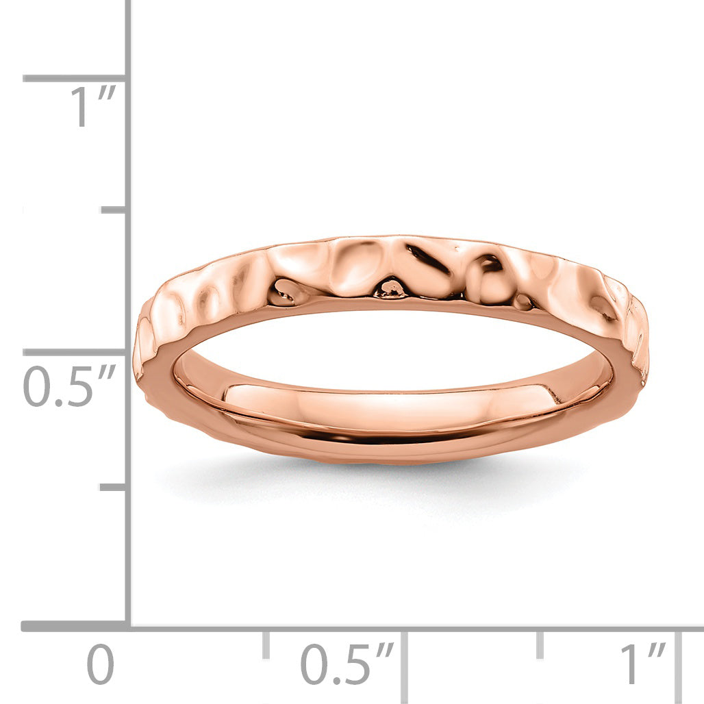 Sterling Silver Stackable Expressions Pink Plated Ring