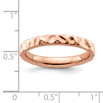 Sterling Silver Stackable Expressions Pink Plated Ring