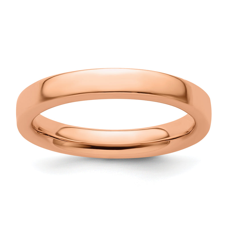 Sterling Silver Stackable Expressions Pink Plated Ring
