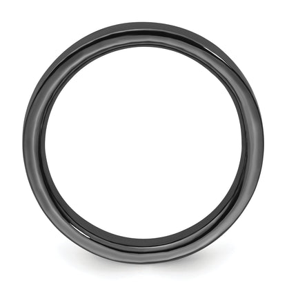Sterling Silver Stackable Expressions Black Plated Ring