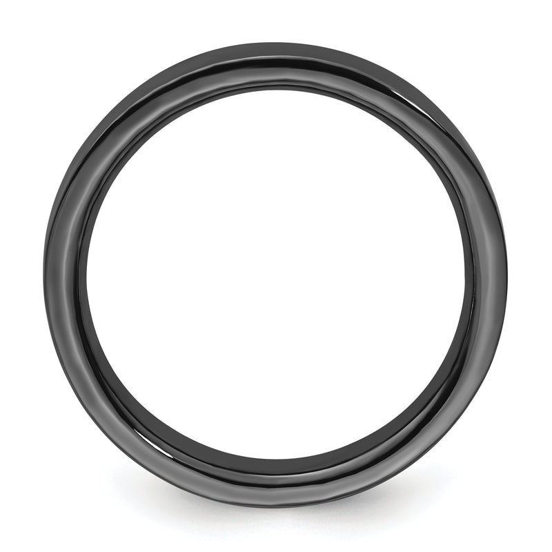 Sterling Silver Stackable Expressions Black Plated Ring