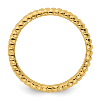 Sterling Silver Stackable Expressions Gold Plated Ring