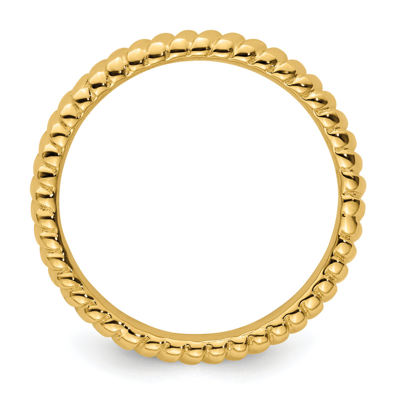 Sterling Silver Stackable Expressions Gold Plated Ring