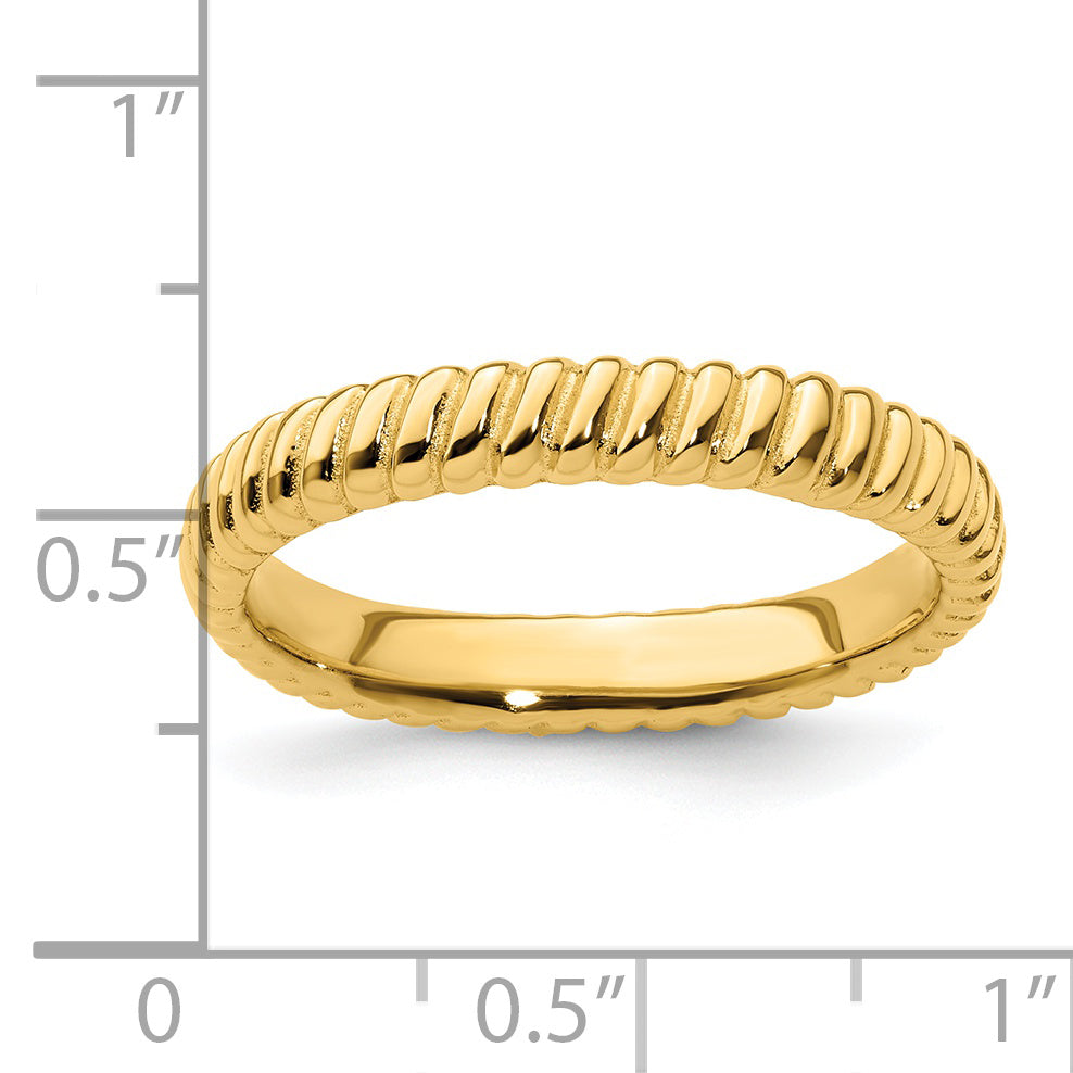 Sterling Silver Stackable Expressions Gold Plated Ring