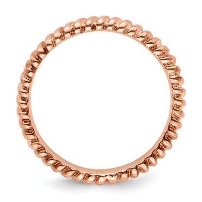 Sterling Silver Stackable Expressions Pink Plated Ring