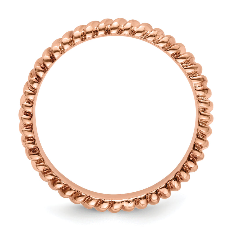 Sterling Silver Stackable Expressions Pink Plated Ring