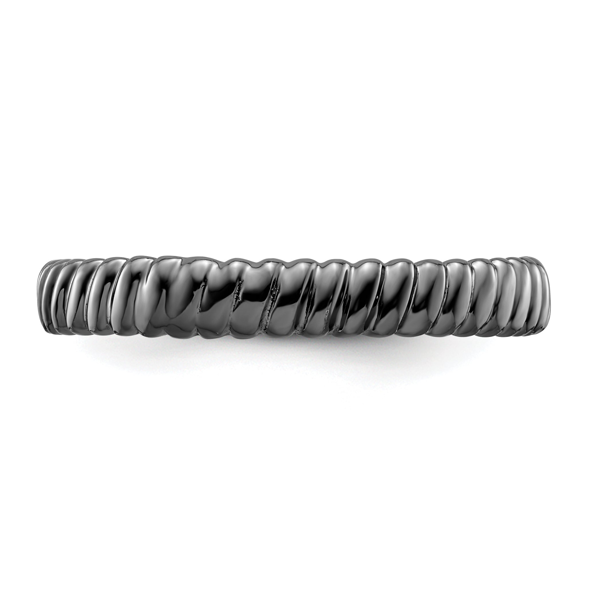 Sterling Silver Stackable Expressions Black Plated Ring