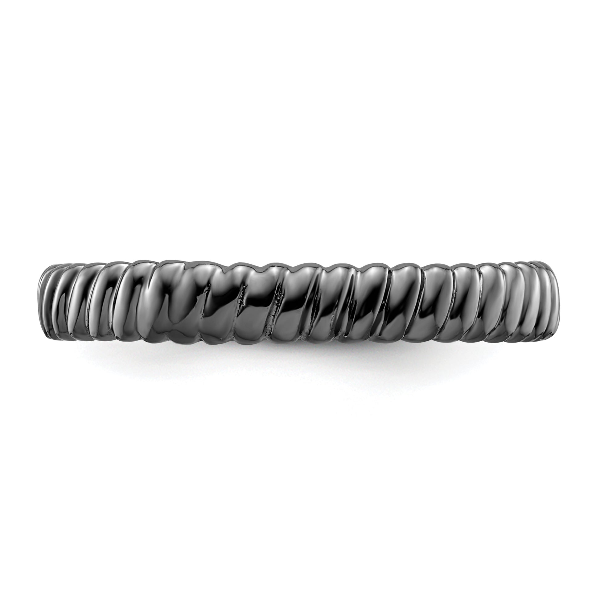 Sterling Silver Stackable Expressions Black Plated Ring