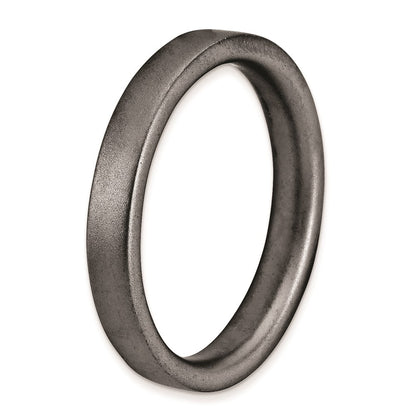 Sterling Silver Stackable Expressions Black Plated Satin Ring (Size 10 Only)