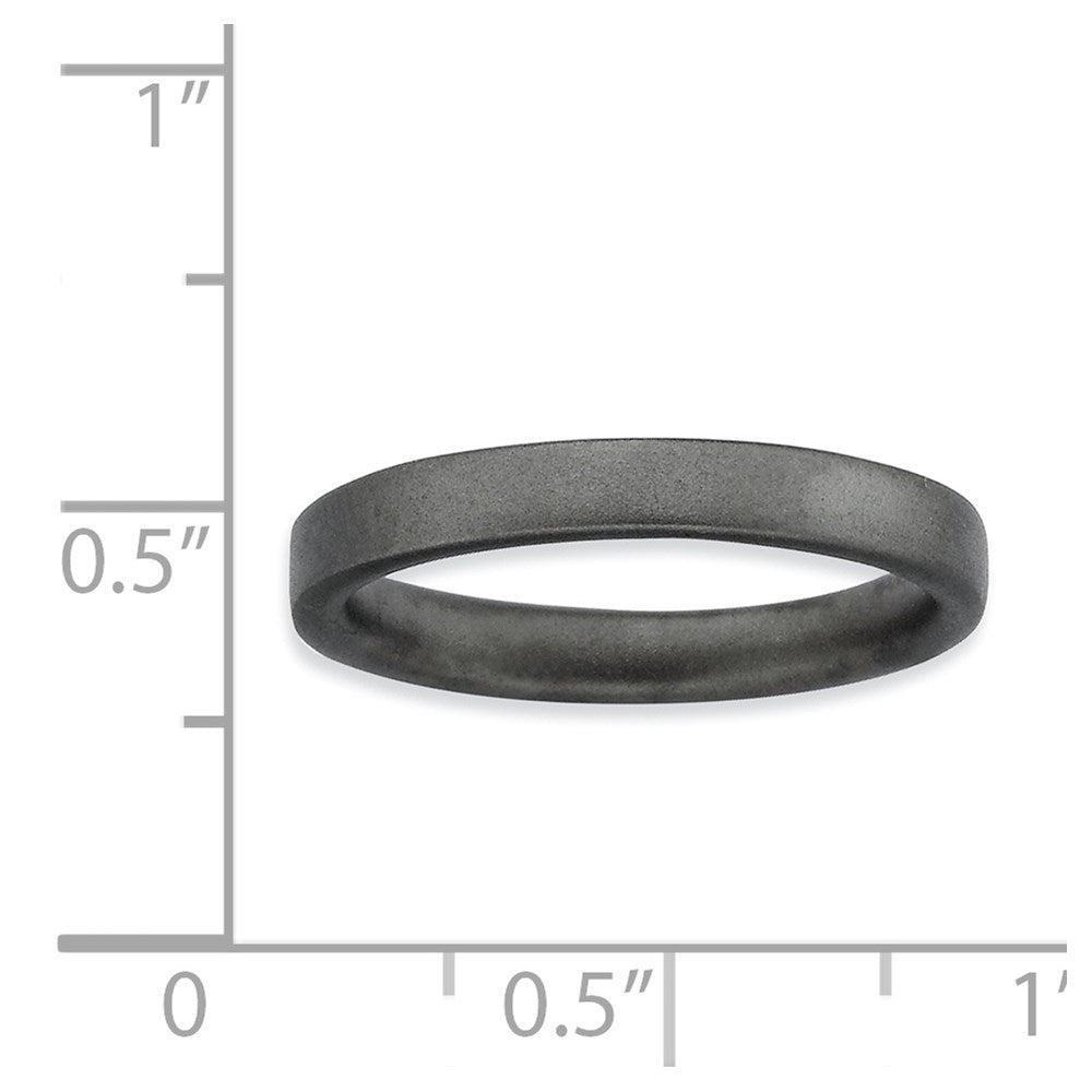 Sterling Silver Stackable Expressions Black Plated Satin Ring (Size 10 Only)