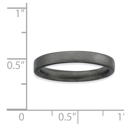 Sterling Silver Stackable Expressions Black Plated Satin Ring (Size 10 Only)