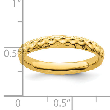 Sterling Silver Stackable Expressions Gold Plated Ring