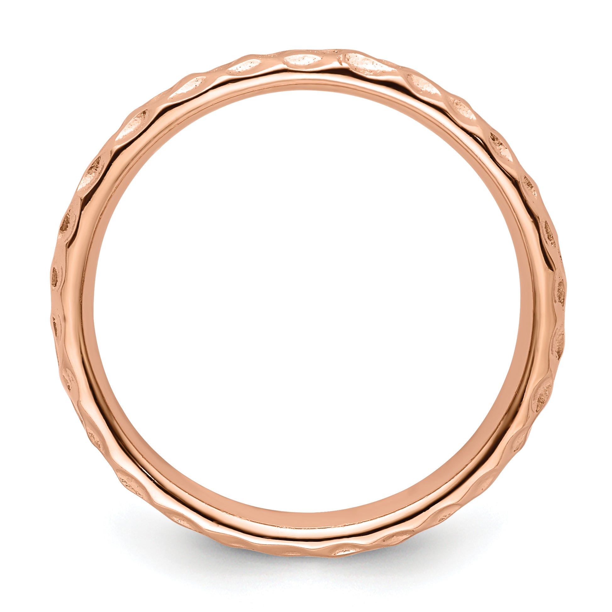 Sterling Silver Stackable Expressions Pink Plated Ring