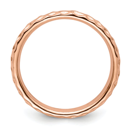 Sterling Silver Stackable Expressions Pink Plated Ring