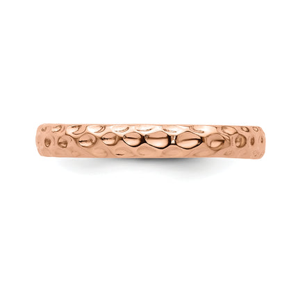 Sterling Silver Stackable Expressions Pink Plated Ring
