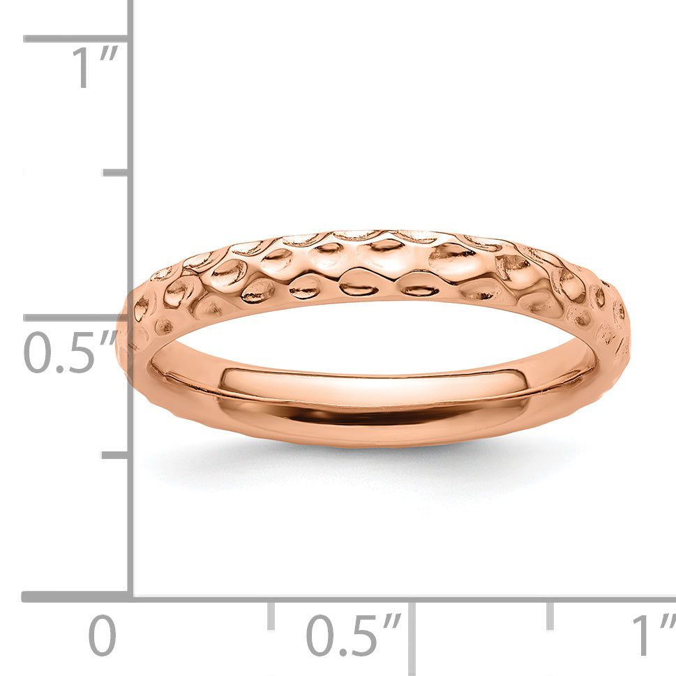 Sterling Silver Stackable Expressions Pink Plated Ring