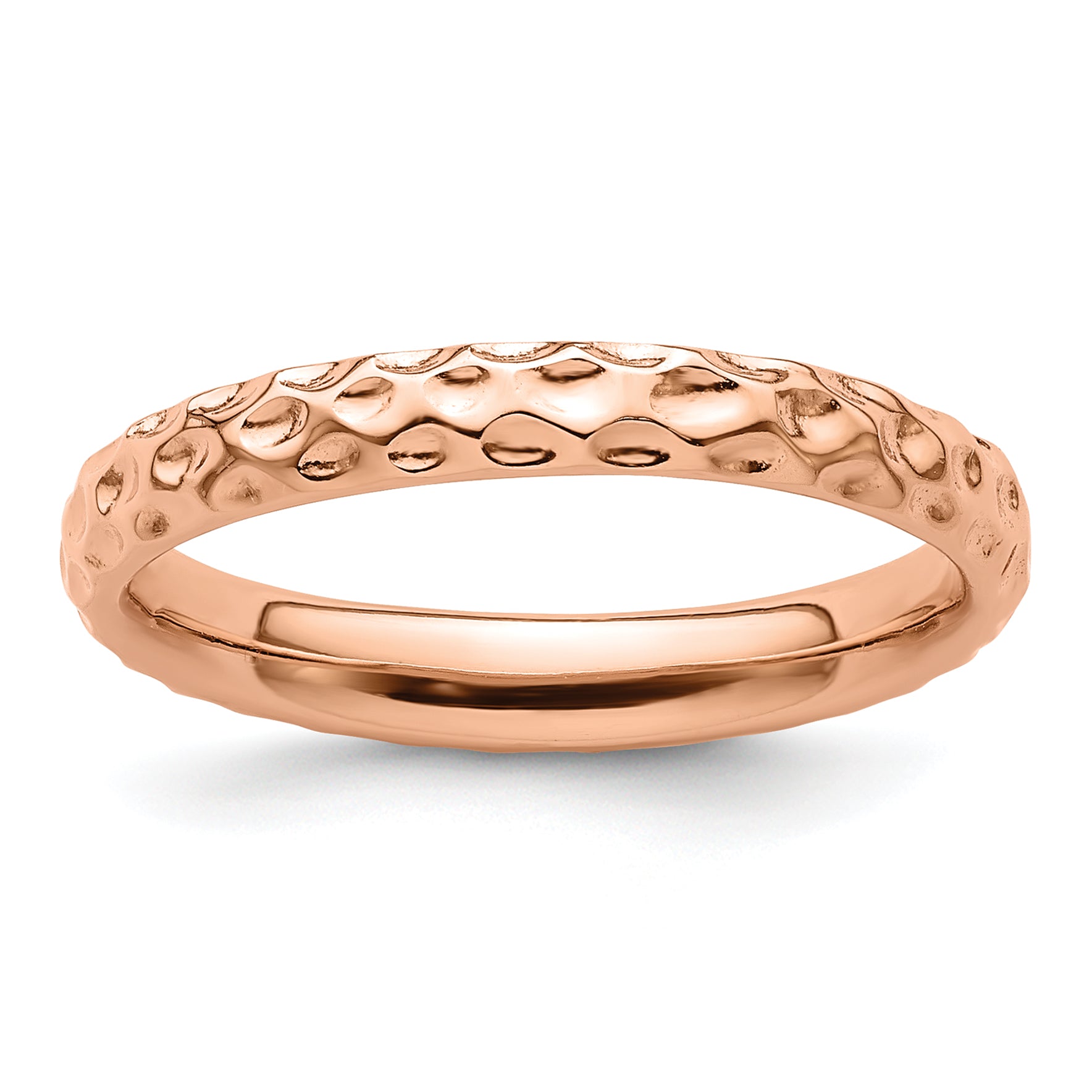 Sterling Silver Stackable Expressions Pink Plated Ring