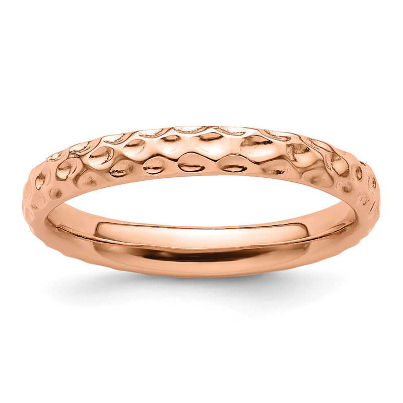 Sterling Silver Stackable Expressions Pink Plated Ring