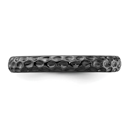 Sterling Silver Stackable Expressions Black Plated Ring