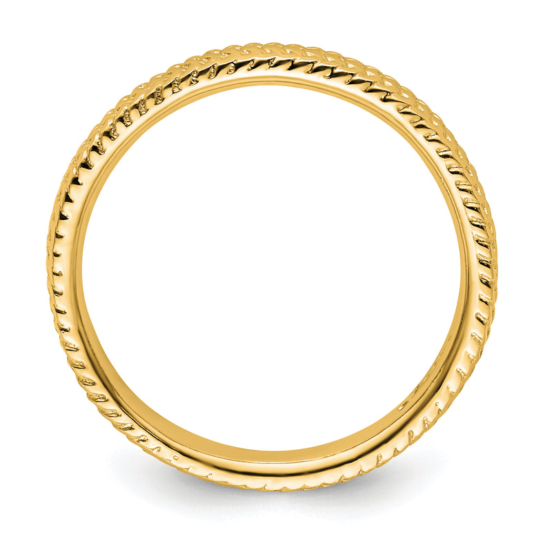 Sterling Silver Stackable Expressions Gold Plated Ring