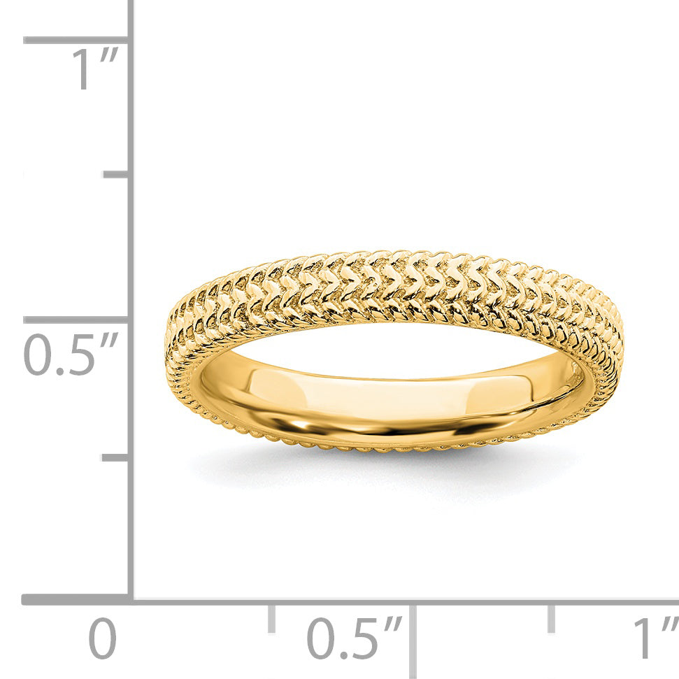 Sterling Silver Stackable Expressions Gold Plated Ring