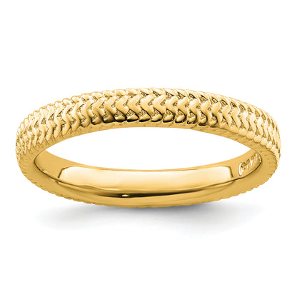Sterling Silver Stackable Expressions Gold Plated Ring