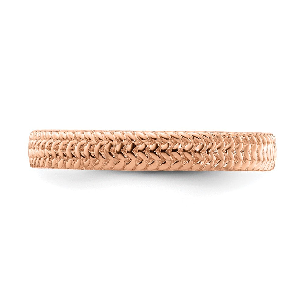 Sterling Silver Stackable Expressions Pink Plated Ring