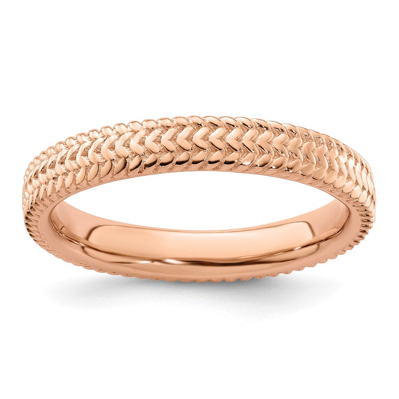 Sterling Silver Stackable Expressions Pink Plated Ring