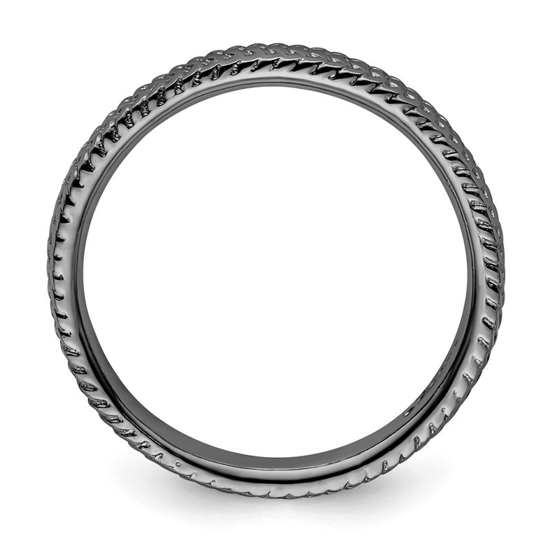 Sterling Silver Stackable Expressions Black Plated Ring