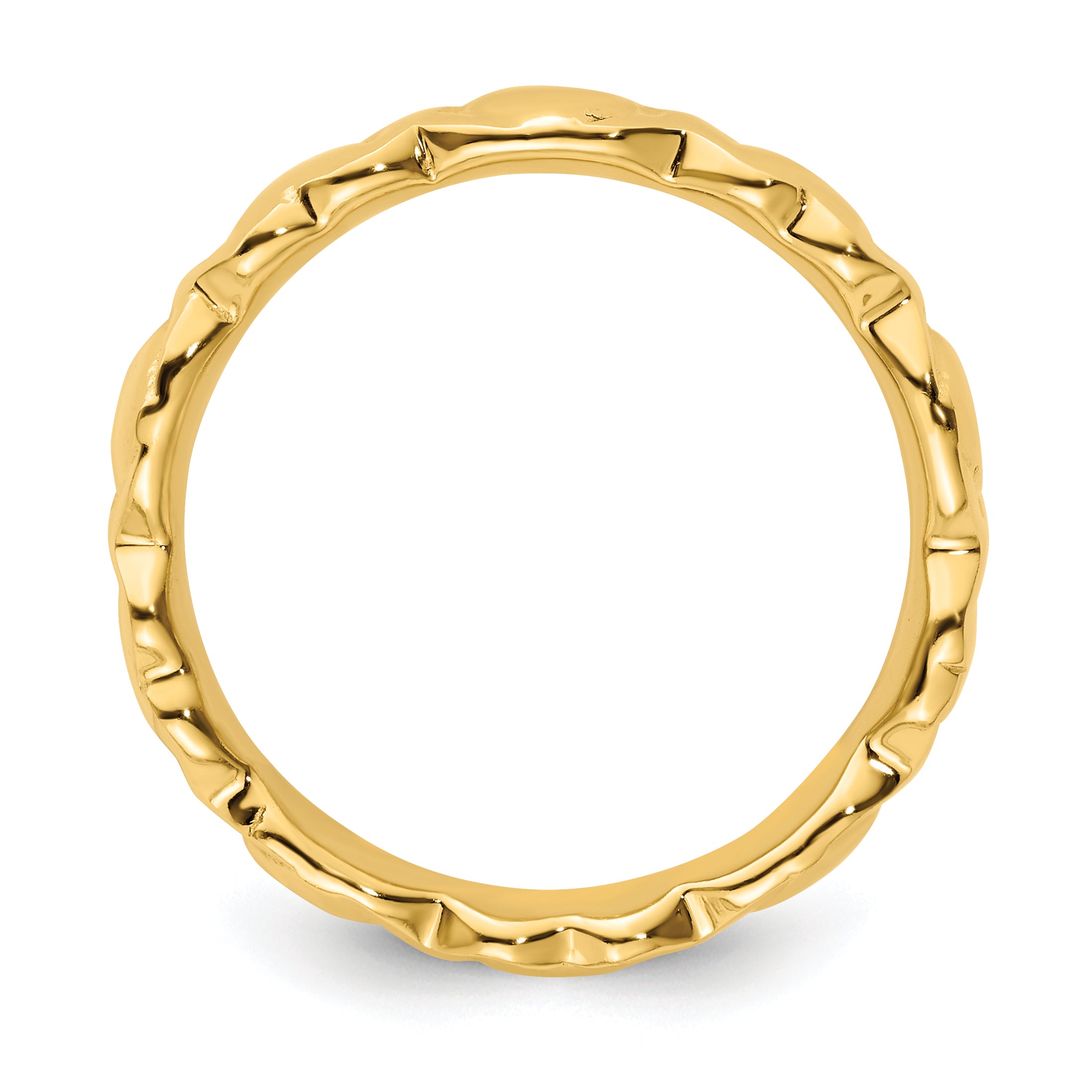 Sterling Silver Stackable Expressions Gold Plated Hearts Ring