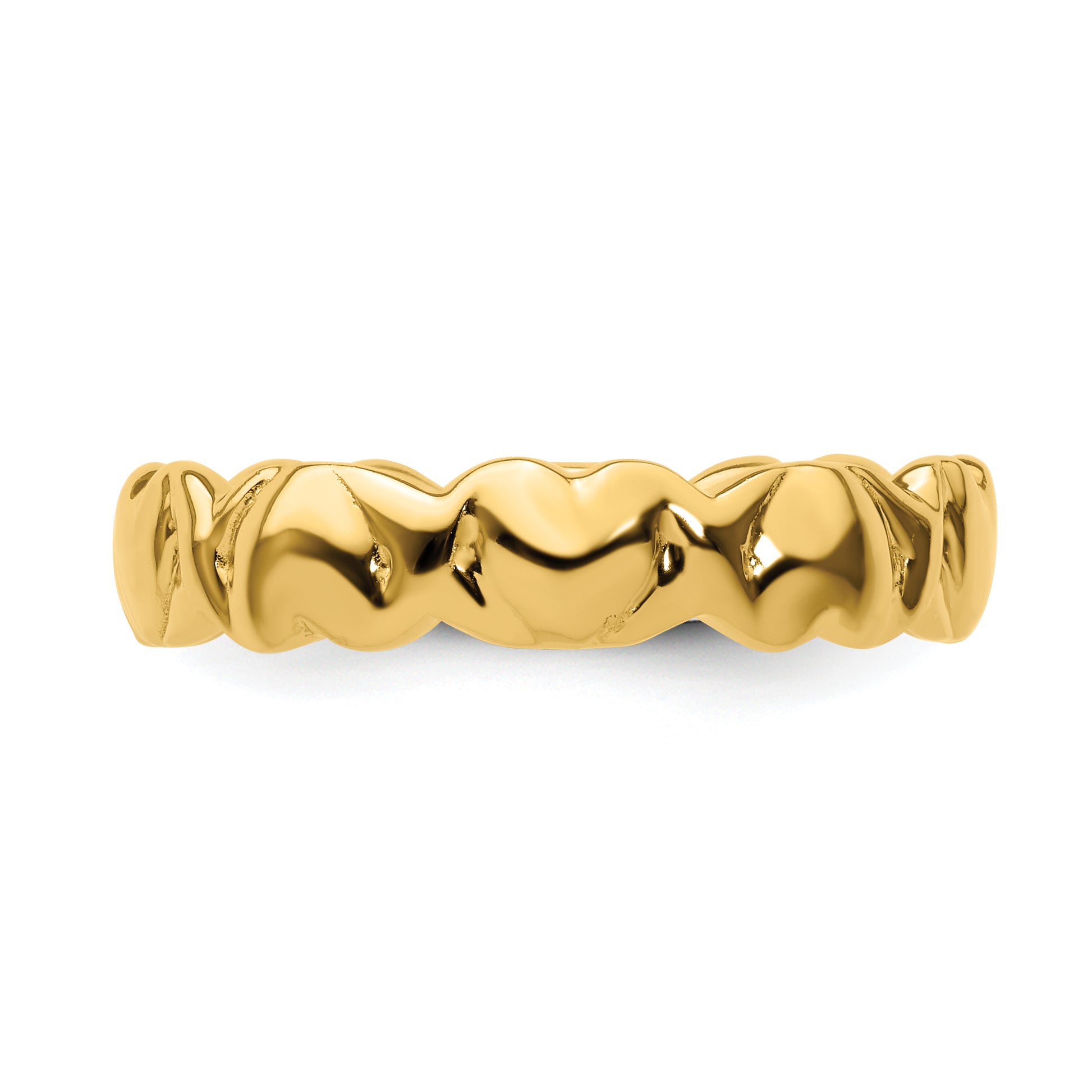 Sterling Silver Stackable Expressions Gold Plated Hearts Ring