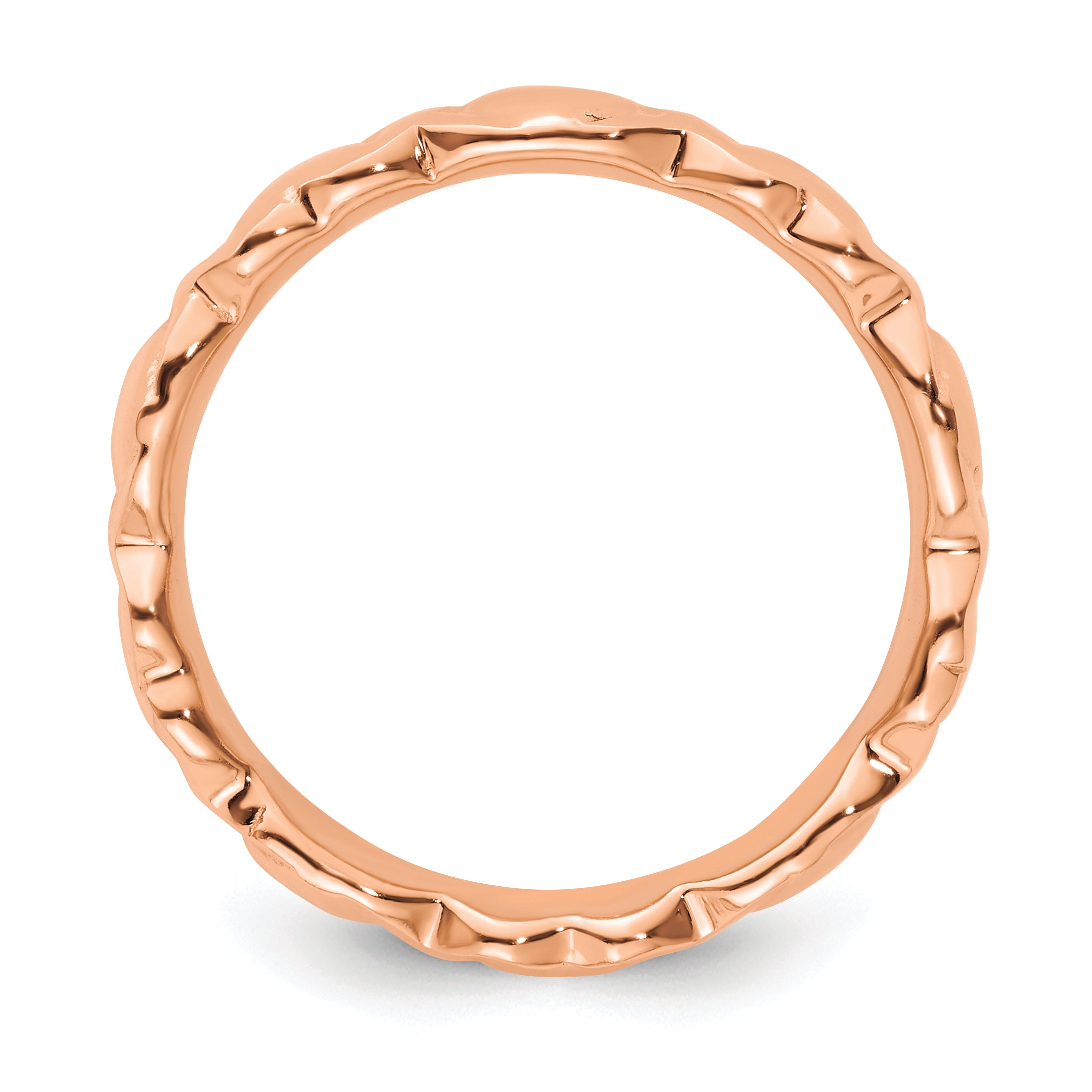 Sterling Silver Stackable Expressions Pink Plated Hearts Ring