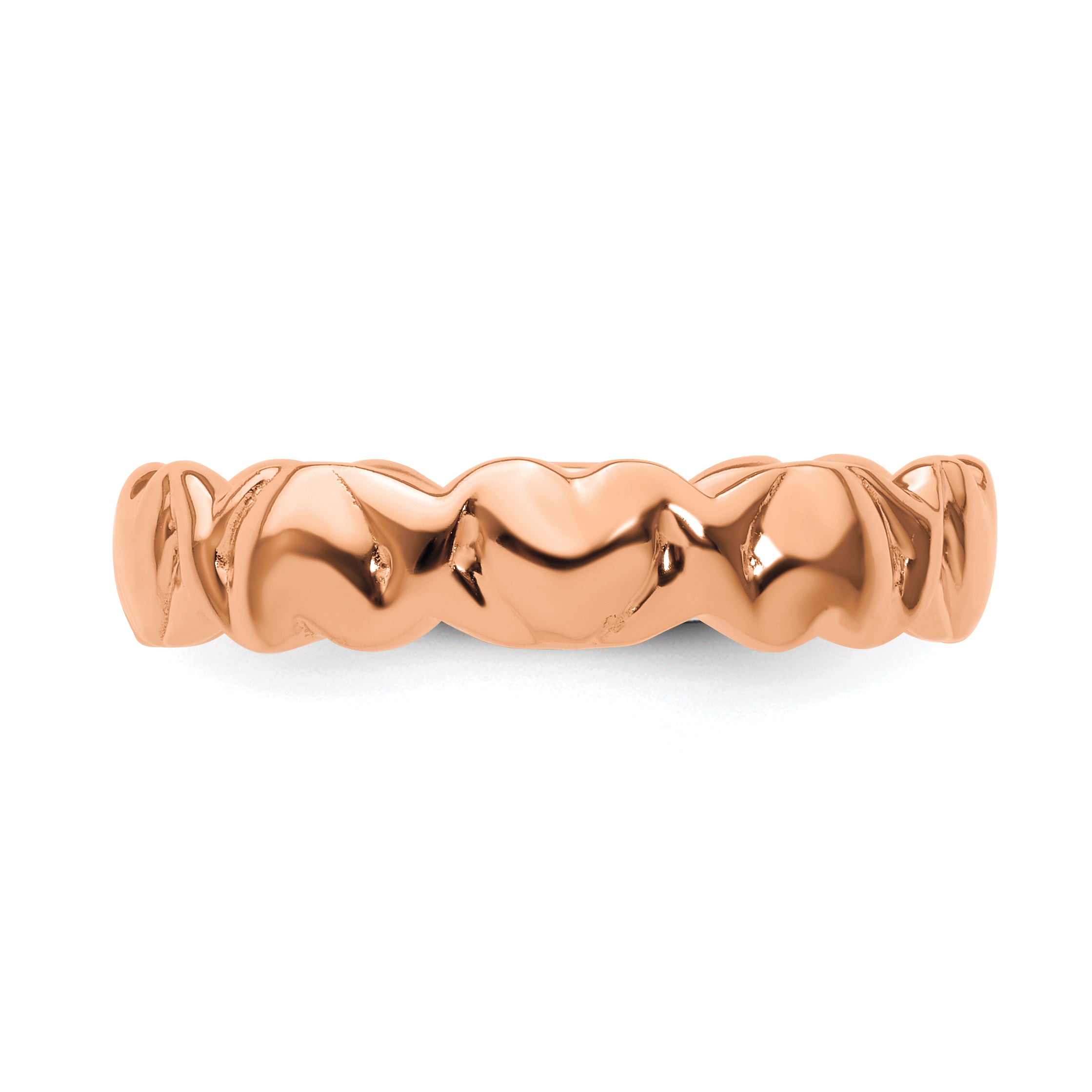 Sterling Silver Stackable Expressions Pink Plated Hearts Ring
