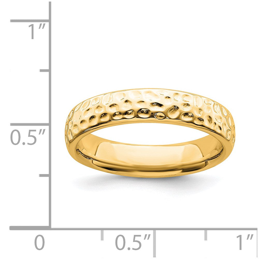Sterling Silver Stackable Expressions Gold Plated Ring