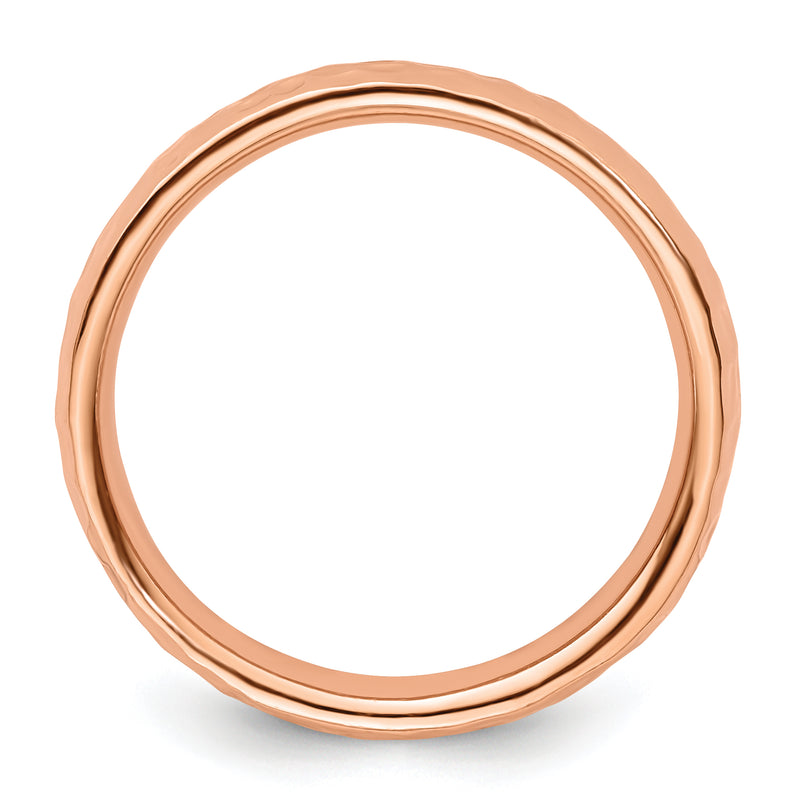 Sterling Silver Stackable Expressions Pink Plated Ring