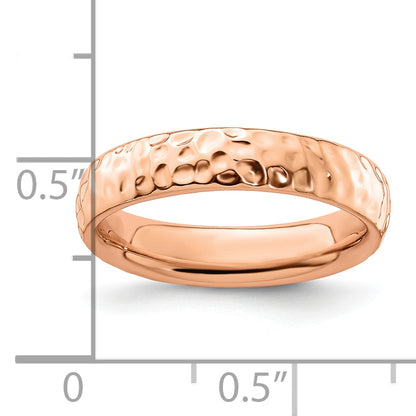 Sterling Silver Stackable Expressions Pink Plated Ring