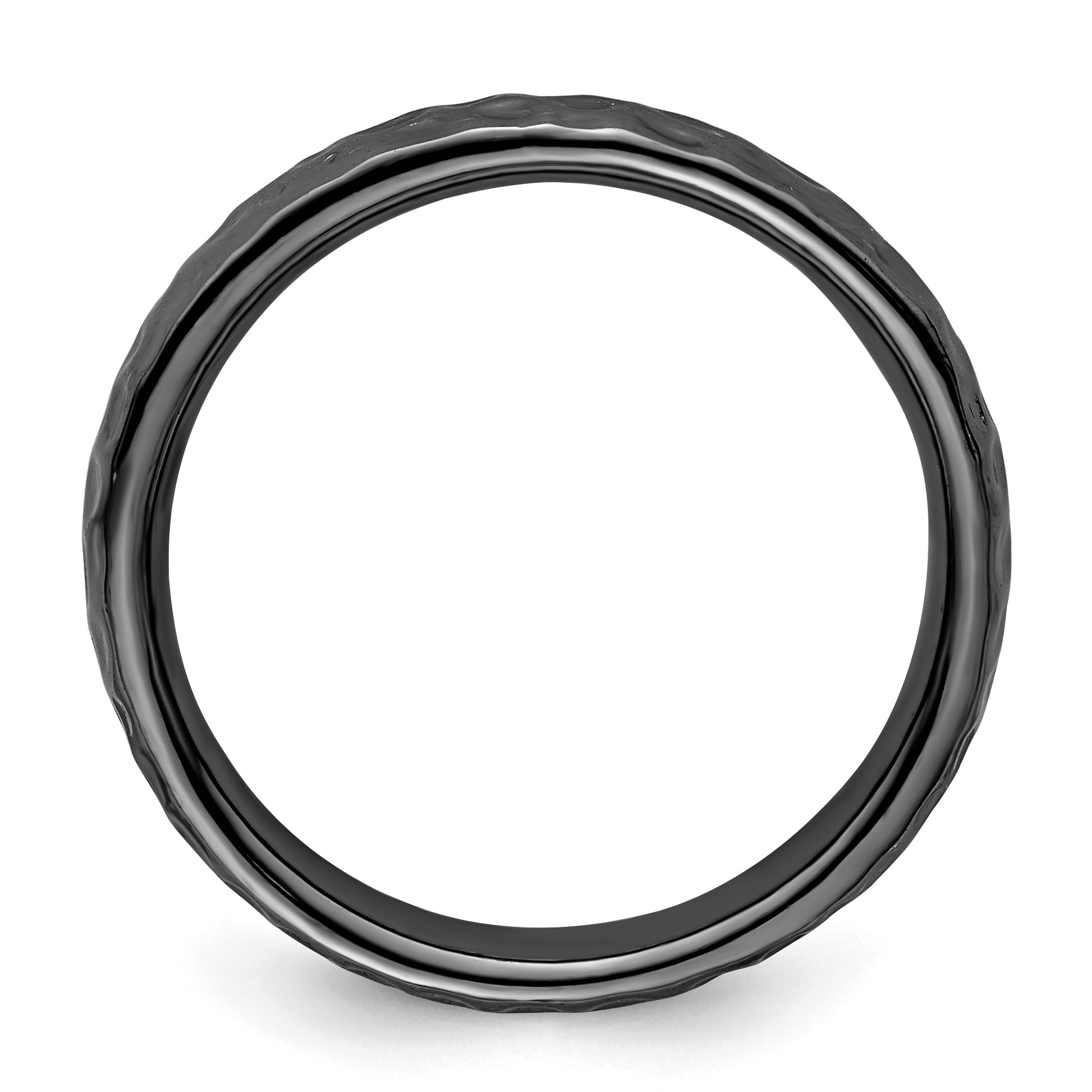 Sterling Silver Stackable Expressions Black Plated Ring