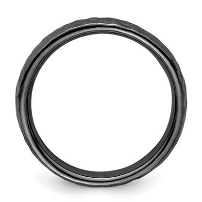 Sterling Silver Stackable Expressions Black Plated Ring