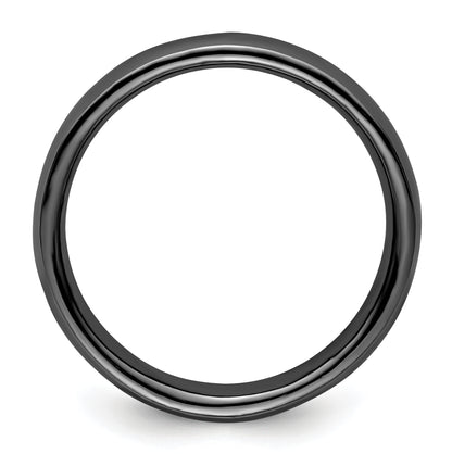 Sterling Silver Stackable Expressions Black Plated Polished Ring