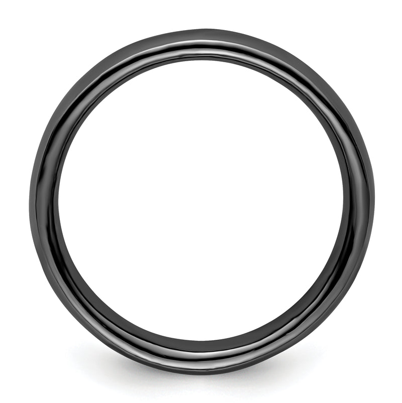 Sterling Silver Stackable Expressions Black Plated Polished Ring