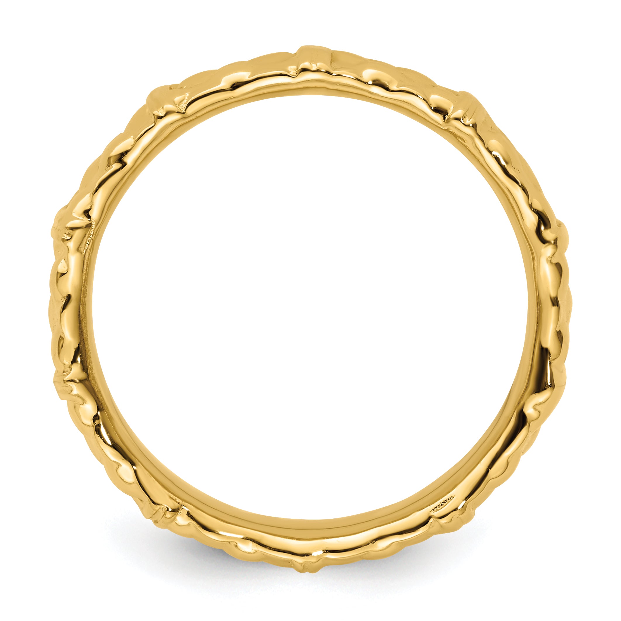 Sterling Silver Stackable Expressions Gold Plated Ring