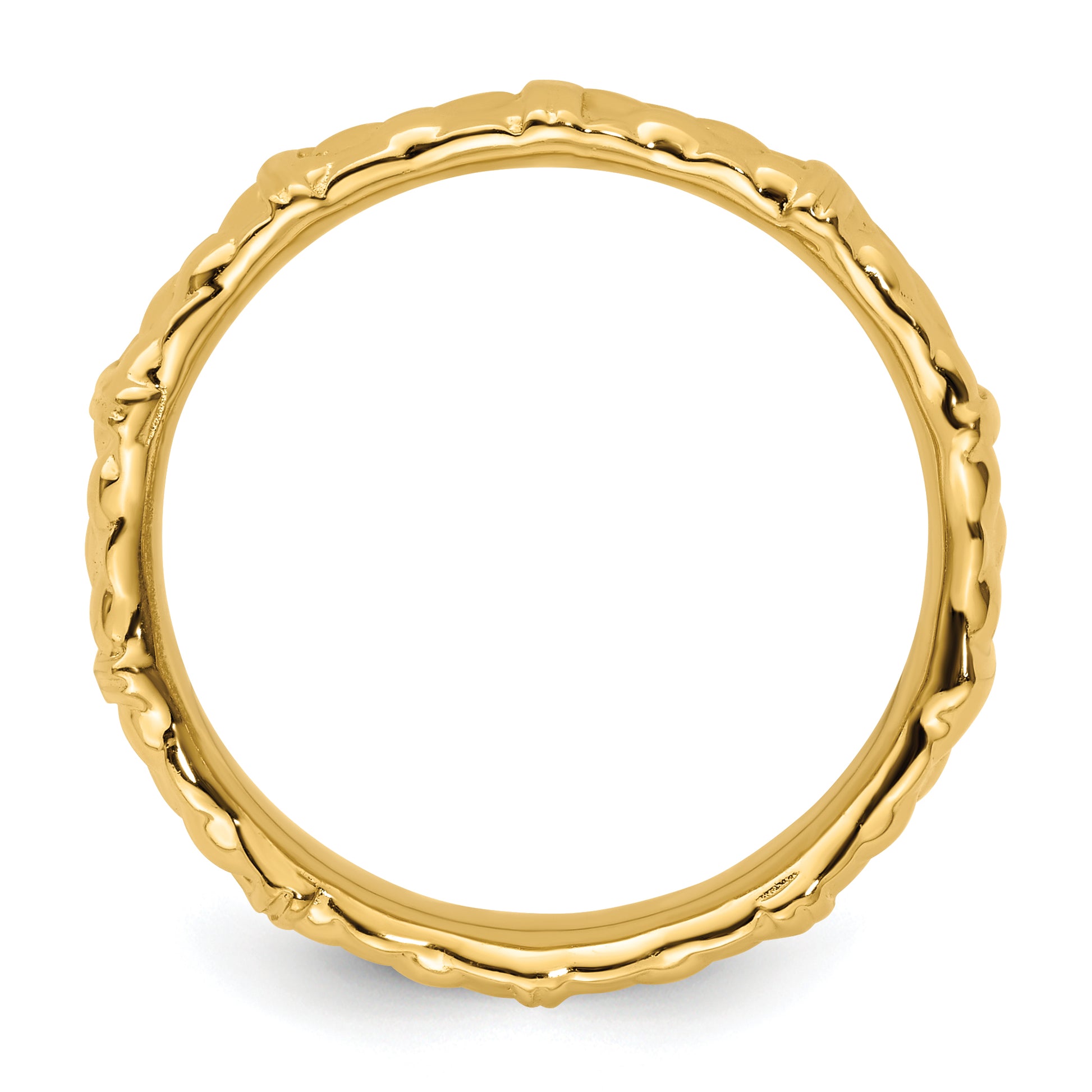 Sterling Silver Stackable Expressions Gold Plated Ring