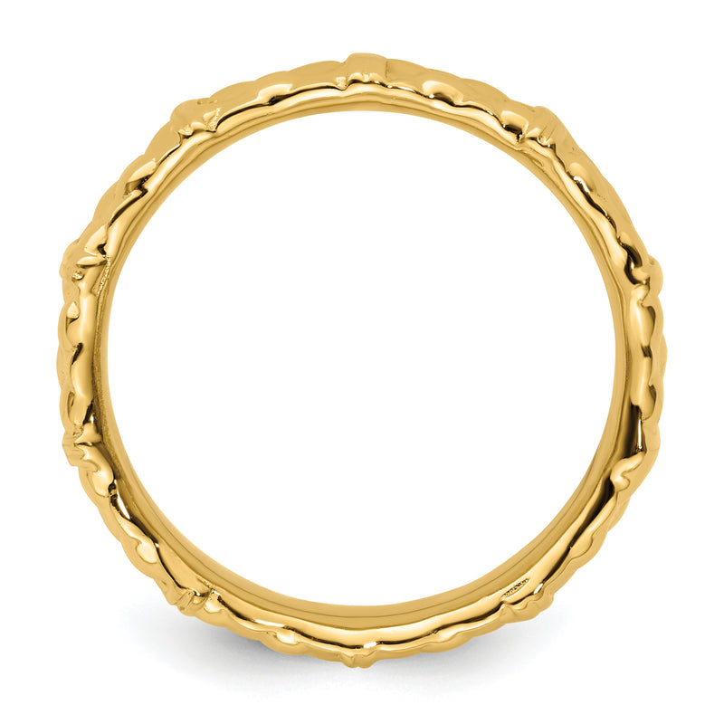 Sterling Silver Stackable Expressions Gold Plated Ring