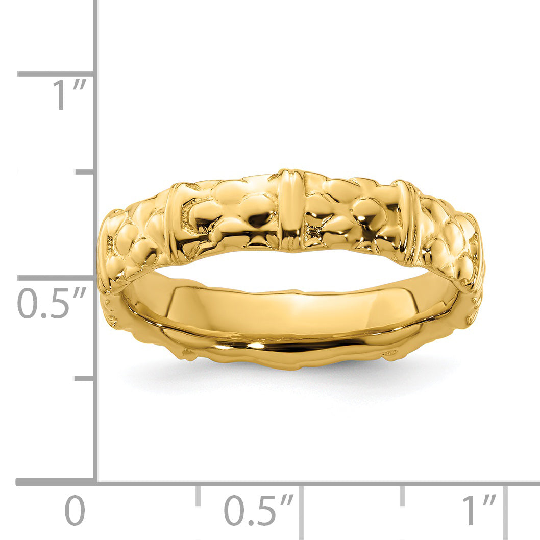 Sterling Silver Stackable Expressions Gold Plated Ring