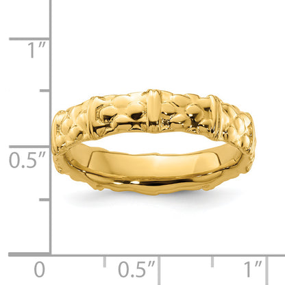 Sterling Silver Stackable Expressions Gold Plated Ring